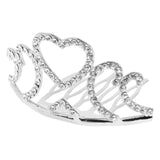 Maxbell Mini Tiara Princess Crystal Crown Hair Comb Headpiece Hair Jewelry Silver