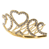 Maxbell Mini Tiara Princess Crystal Crown Hair Comb Headpiece Hair Jewelry Gold