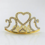 Maxbell Mini Tiara Princess Crystal Crown Hair Comb Headpiece Hair Jewelry Gold