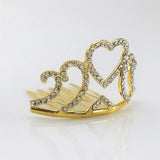 Maxbell Mini Tiara Princess Crystal Crown Hair Comb Headpiece Hair Jewelry Gold