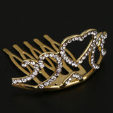 Maxbell Mini Tiara Princess Crystal Crown Hair Comb Headpiece Hair Jewelry Gold