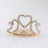 Maxbell Mini Tiara Princess Crystal Crown Hair Comb Headpiece Hair Jewelry Rose gold