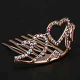 Maxbell Mini Tiara Princess Crystal Crown Hair Comb Headpiece Hair Jewelry Rose gold