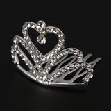 Maxbell Sparking Princess Crown Mini  Girl Tiara Hair Comb Headpiece   Silver