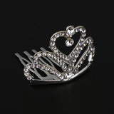 Maxbell Sparking Princess Crown Mini  Girl Tiara Hair Comb Headpiece   Silver