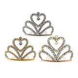 Maxbell Sparking Princess Crown Mini  Girl Tiara Hair Comb Headpiece   Silver