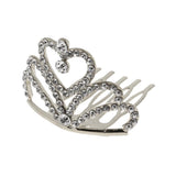 Maxbell Sparking Princess Crown Mini  Girl Tiara Hair Comb Headpiece   Silver