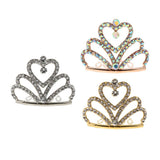 Maxbell Sparking Princess Crown Mini  Girl Tiara Hair Comb Headpiece   Silver
