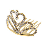 Maxbell Sparking Princess Crown Mini  Girl Tiara Hair Comb Headpiece   Gold