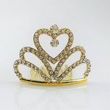 Maxbell Sparking Princess Crown Mini  Girl Tiara Hair Comb Headpiece   Gold