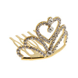 Maxbell Sparking Princess Crown Mini  Girl Tiara Hair Comb Headpiece   Gold