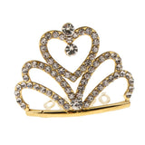 Maxbell Sparking Princess Crown Mini  Girl Tiara Hair Comb Headpiece   Gold