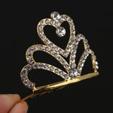 Maxbell Sparking Princess Crown Mini  Girl Tiara Hair Comb Headpiece   Gold