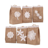 Maxbell Vintage Jute Linen Candy Bags Burlap Gift Baskets Wedding Favors A