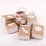 Maxbell Vintage Jute Linen Candy Bags Burlap Gift Baskets Wedding Favors A