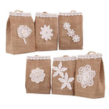 Maxbell Vintage Jute Linen Candy Bags Burlap Gift Baskets Wedding Favors A