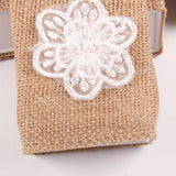 Maxbell Vintage Jute Linen Candy Bags Burlap Gift Baskets Wedding Favors A