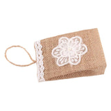 Maxbell Vintage Jute Linen Candy Bags Burlap Gift Baskets Wedding Favors A