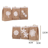 Maxbell Vintage Jute Linen Candy Bags Burlap Gift Baskets Wedding Favors D
