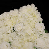 Maxbell Artificial Silk Rose Hydrangea Flower Wall Decor White