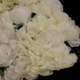 Maxbell Artificial Silk Rose Hydrangea Flower Wall Decor White