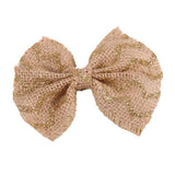 Maxbell 6Pcs Handmade Burlap Bows for Rustic Wedding Decoration Gold