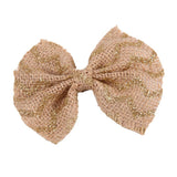 Maxbell 6Pcs Handmade Burlap Bows for Rustic Wedding Decoration Gold