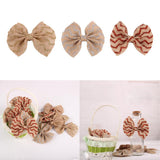 Maxbell 6Pcs Handmade Burlap Bows for Rustic Wedding Decoration Gold