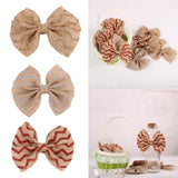Maxbell 6Pcs Handmade Burlap Bows for Rustic Wedding Decoration Gold