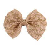 Maxbell 6Pcs Handmade Burlap Bows for Rustic Wedding Decoration Gold