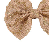 Maxbell 6Pcs Handmade Burlap Bows for Rustic Wedding Decoration Gold