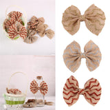 Maxbell 6Pcs Handmade Burlap Bows for Rustic Wedding Decoration Gold