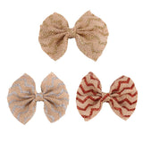 Maxbell 6Pcs Handmade Burlap Bows for Rustic Wedding Decoration Gold