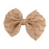 Maxbell 6Pcs Handmade Burlap Bows for Rustic Wedding Decoration Gold