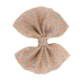 Maxbell 6Pcs Handmade Burlap Bows for Rustic Wedding Decoration Silver
