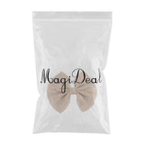 Maxbell 6Pcs Handmade Burlap Bows for Rustic Wedding Decoration Silver