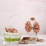 Maxbell 6Pcs Handmade Burlap Bows for Rustic Wedding Decoration Red