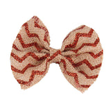 Maxbell 6Pcs Handmade Burlap Bows for Rustic Wedding Decoration Red
