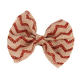 Maxbell 6Pcs Handmade Burlap Bows for Rustic Wedding Decoration Red