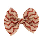 Maxbell 6Pcs Handmade Burlap Bows for Rustic Wedding Decoration Red