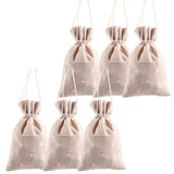 Maxbell 6pcs Cotton Linen Jewelry Pouch Drawstring Gift Bag Wedding Gift Favor