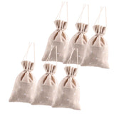 Maxbell 6pcs Cotton Linen Jewelry Pouch Drawstring Gift Bag Wedding Gift Favor