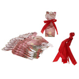 Maxbell 10 Pieces Candy Gift Box Wedding Favor Boxes with Ribbon Wine Ribbon Box