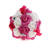 Maxbell Wedding Bridal Artificial Foam Roses Flower Bouquet Wedding Decor  H