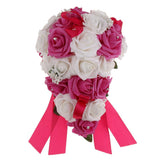 Maxbell Wedding Bridal Artificial Foam Roses Flower Bouquet Wedding Decor  H