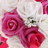 Maxbell Wedding Bridal Artificial Foam Roses Flower Bouquet Wedding Decor  H