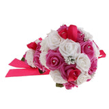 Maxbell Wedding Bridal Artificial Foam Roses Flower Bouquet Wedding Decor  H