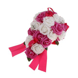 Maxbell Wedding Bridal Artificial Foam Roses Flower Bouquet Wedding Decor  H