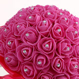 Maxbell Artificial Rhinestone Crystal Wedding Bridal Bouquet Hand Tied Flower Rose