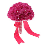 Maxbell Wedding Bride Artificial Foam Lace Flower Bouquet Wedding Decor Rose